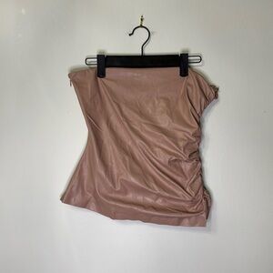 Zara Blush/Neutral Faux Leather Tube Top